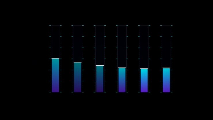 Grafico a barre digitale animato che mostra tendenze di dati fluttuanti