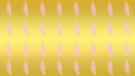 animación de múltiples plantas rosadas sobre un fondo amarillo