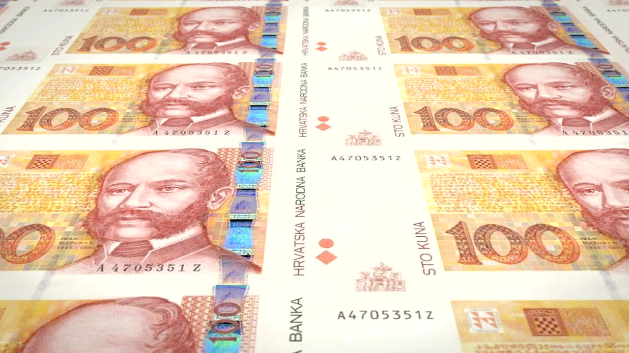 100 크로아티아 쿠나의 지폐, 현금, 루프