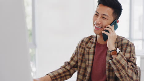 Phone-call,-communication-and-Asian-business-man