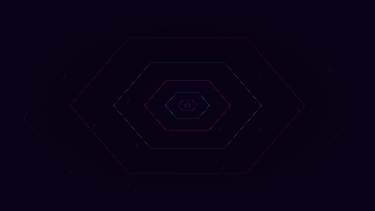 Abstract Motion Background with Pulsing Neon Hexagons