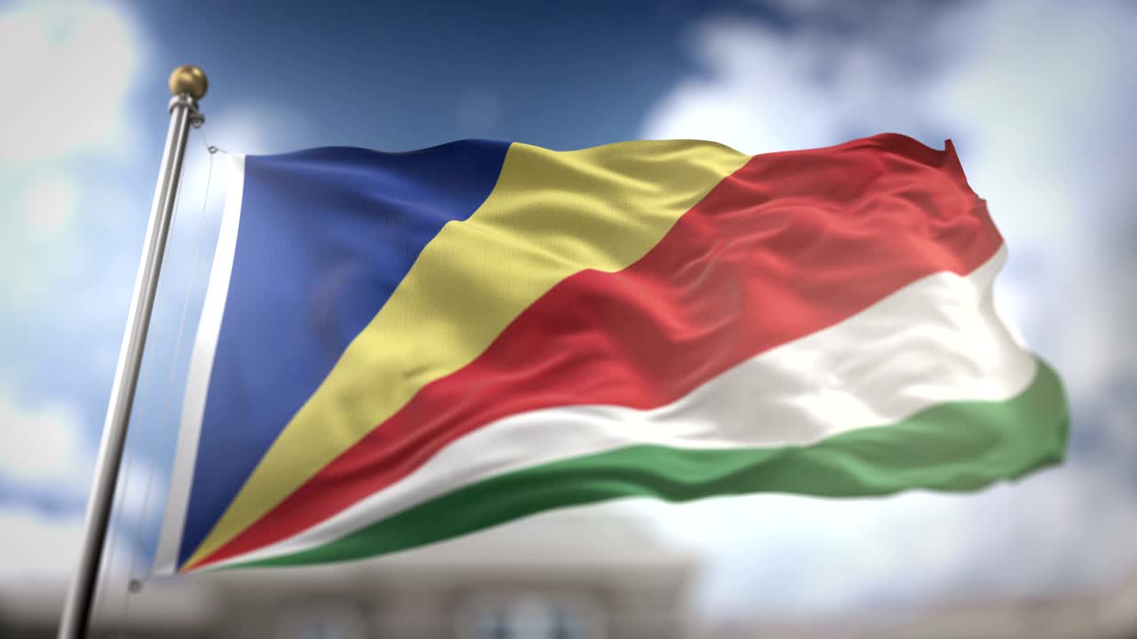 세이 발을 흔들고 있는 느린 동작 3d 렌더링 파란 하늘 배경 - 원활한 루프 4k