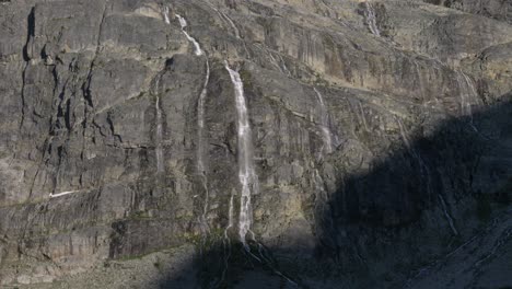 Cascades-On-Steep-Mountains-At-Joffre-Lakes-Provincial-Park,-Pemberton-In-British-Columbia,-Canada