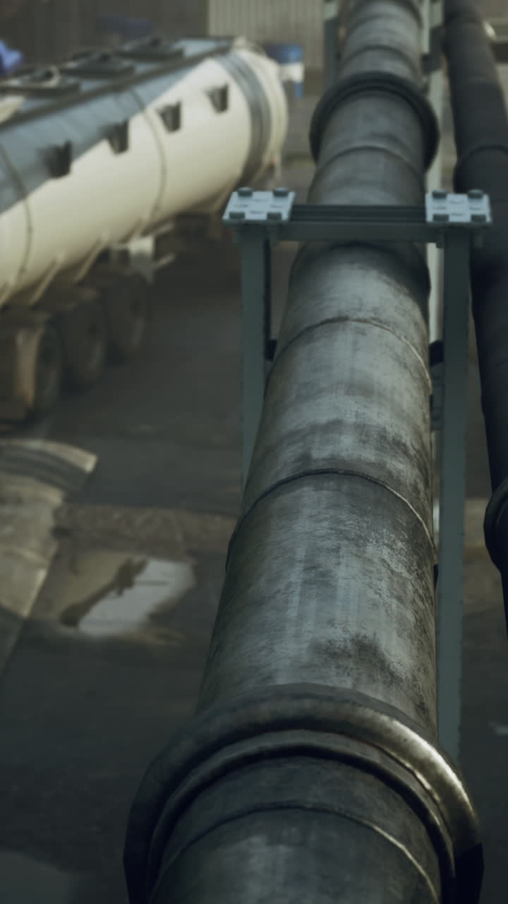 tuberías metálicas grandes en el entorno industrial