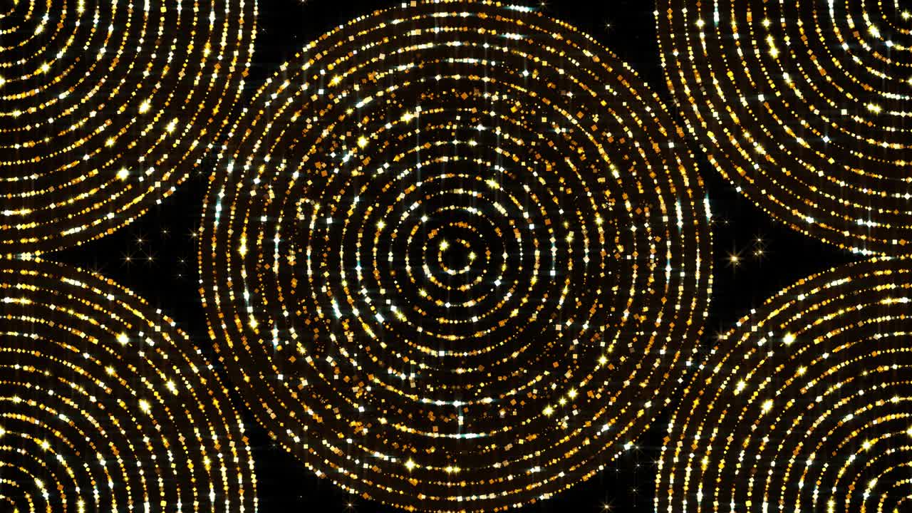 Golden Lines Circles Background 4K Loop