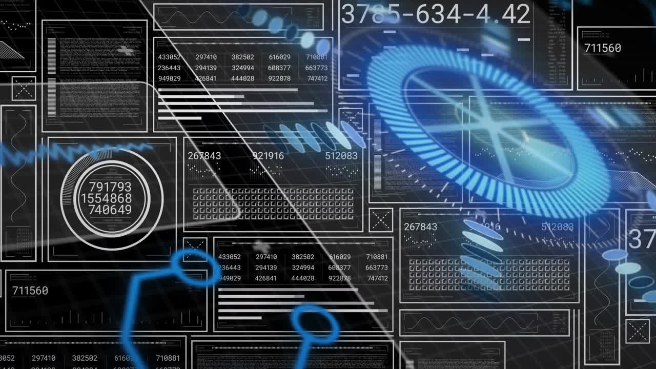 Left dial activating, blue holo ring rotating, pulsing while wave sweeping panels for monitoring