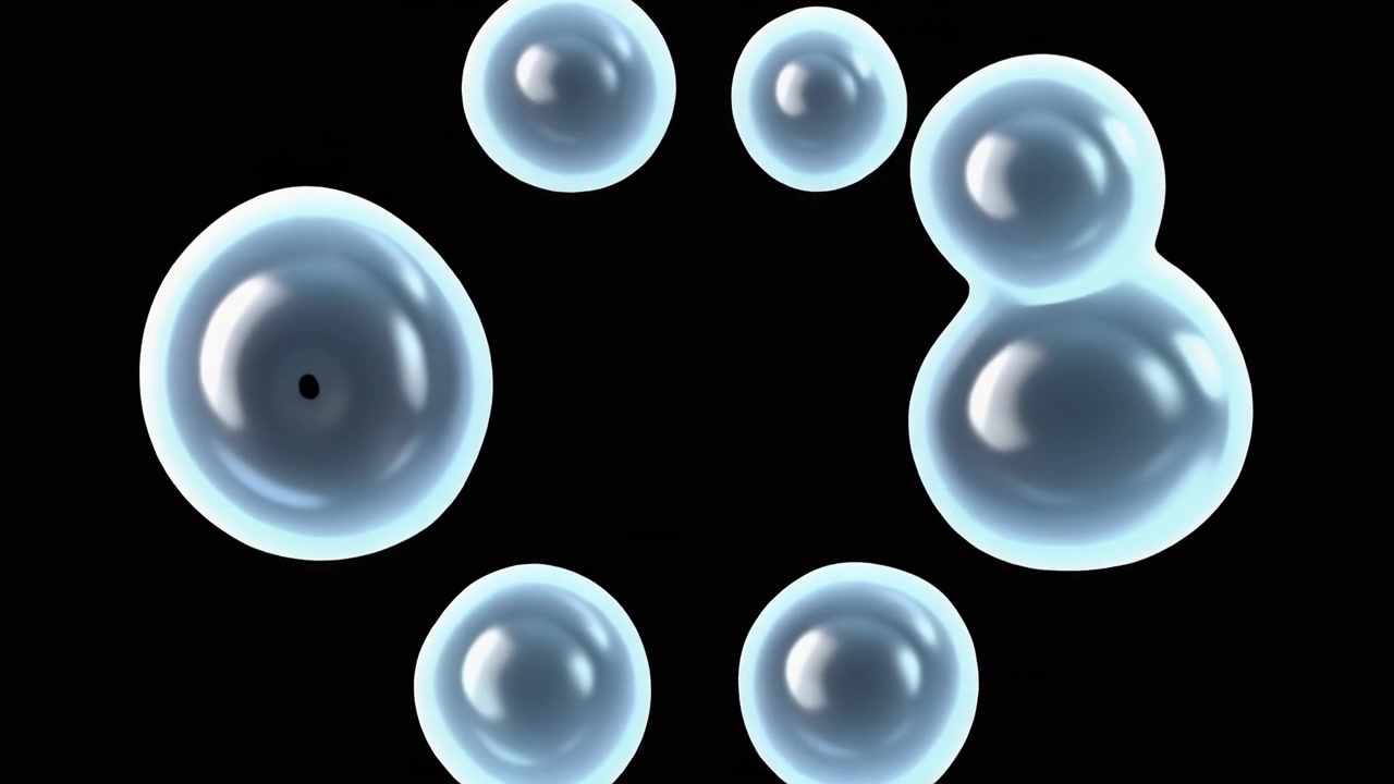 Abstract Animation of Merging and Separating Liquid Spheres