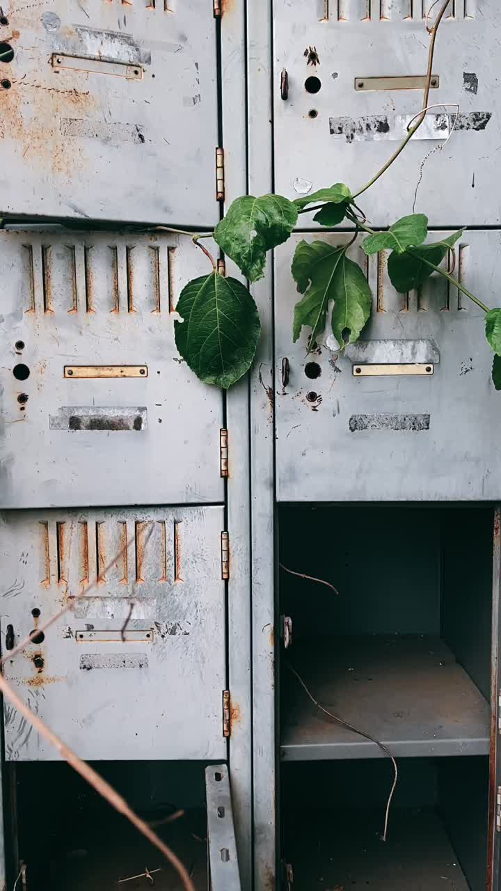 заброшенные металлические шкафчики с виноградниками