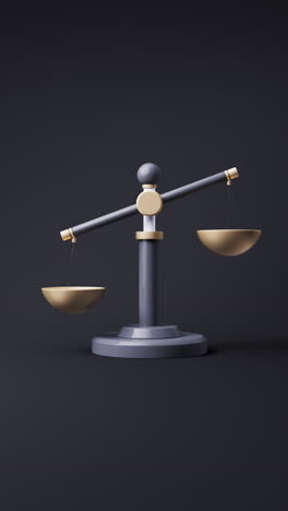 loop animation of judgment balance scale with equity concept, 3d rendering.