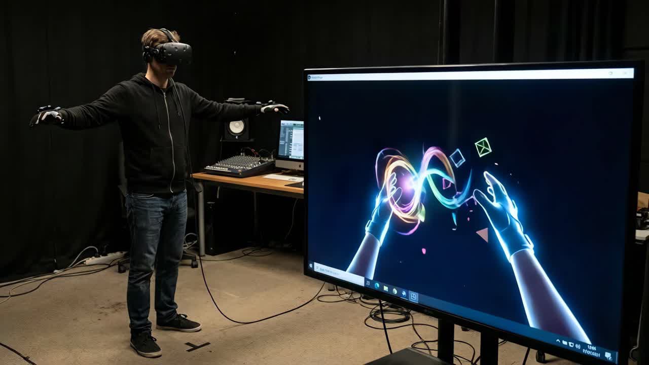 VR experience in a studio