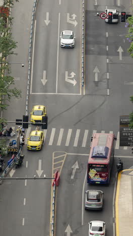 timelapse of chongqing street scene from a high vantage point in vertical