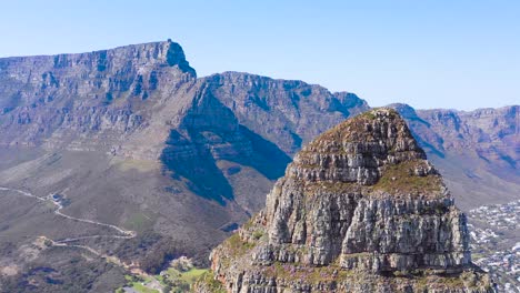 great aerial shot of lion's head peak and table mountain in cape town south africa 2