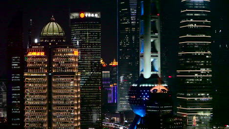 establishing shot of the skyline of shanghai china at night 1