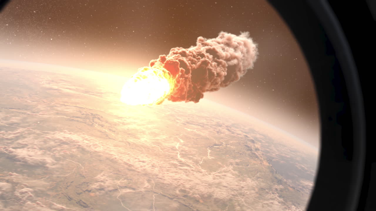 el meteorito se acerca a la tierra.