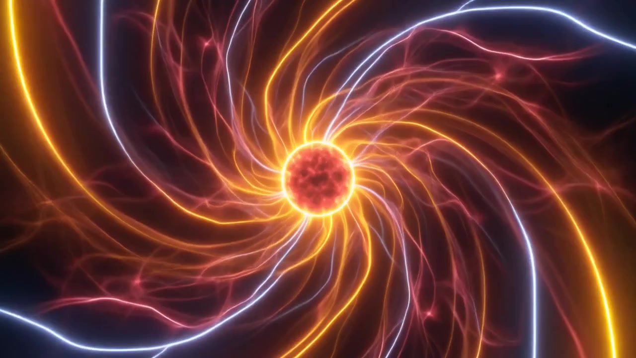 Vortice di energia luminoso astratto con scie luminose rotanti