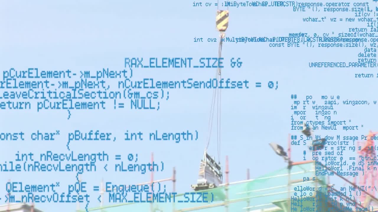 códigos de programa y máquina de elevación de construcción