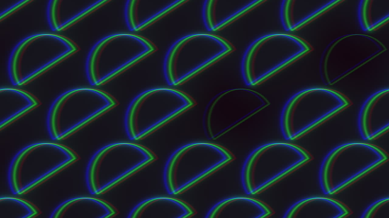 A Neon Glitch Geometric Shaped On A Black Background