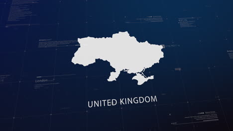 united kingdom country map comes to life with cinematic panning, unveiling key details, the capital, and slogan, providing an engaging background for corporate and commercial use