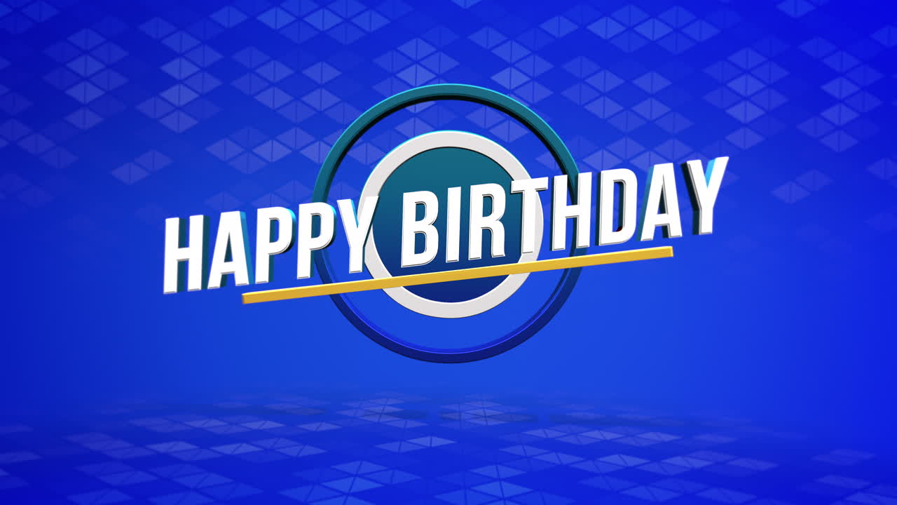 elegante y alegre feliz cumpleaños en moderno diseño azul y blanco