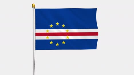 loop video of cape verde flag  fluttering in the wind, slow motion video of 4k , with alpha channel