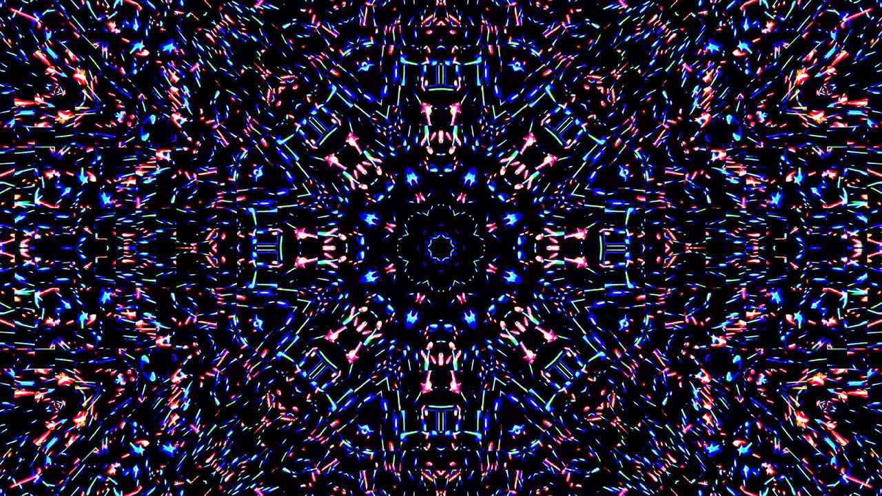 hermoso caleidoscopio abstracto que brilla, una luz radiante que regula los movimientos sutiles