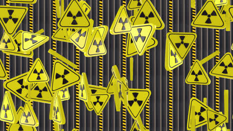 warning danger caution signage radiation loop tile background swirling