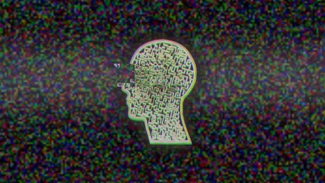Menschlicher-Kopf-Auf-Körnigem-Hintergrund