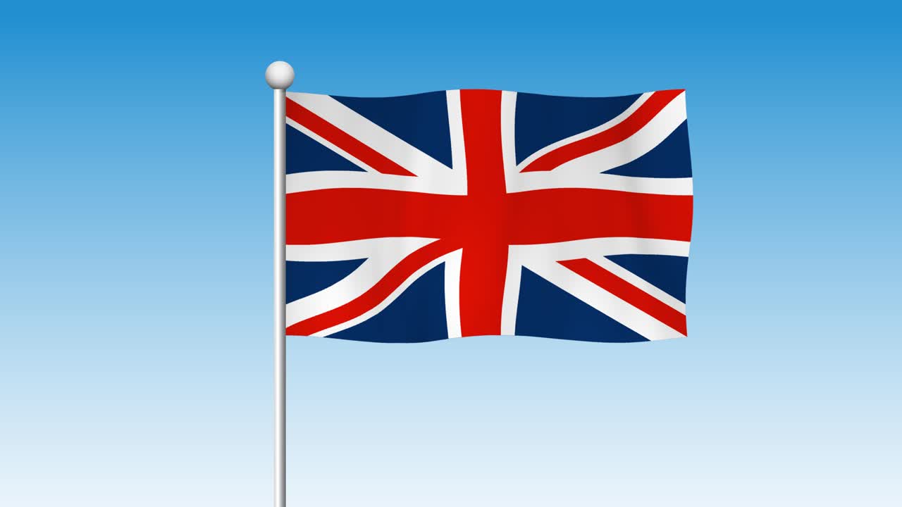 푸른 하늘을 향해 흔들리는 연합 발