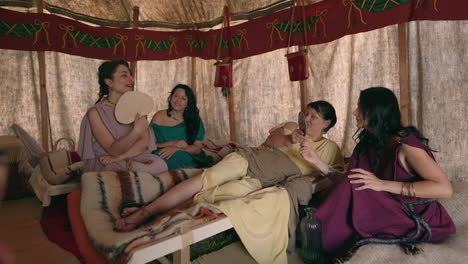 roman women in a tent