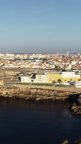 city of peniche in portugal vertical video