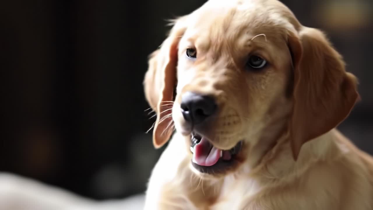 Adorable Golden Retriever Puppy Captivates with Charming Expression and Playful Personality, Showcasing Its Sweet Nature and Loyalty in Every Frame