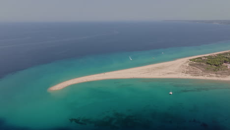 aerial view of a beautiful beach with turquoise water