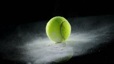 Bouncing-ball-with-powder-on-black-background