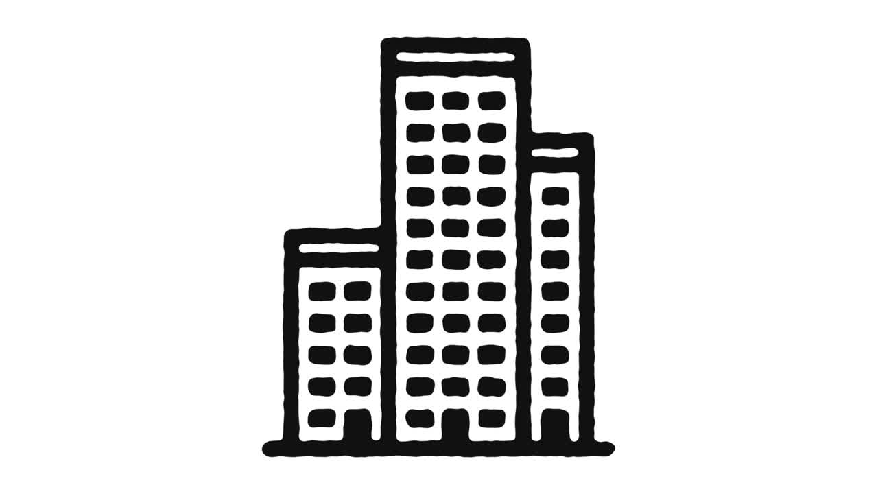 Metraje de Animación de Icono del Centro de la Ciudad y Canal Alfa
