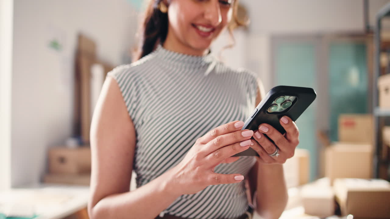 Professionista che usa lo smartphone per lavoro in ufficio