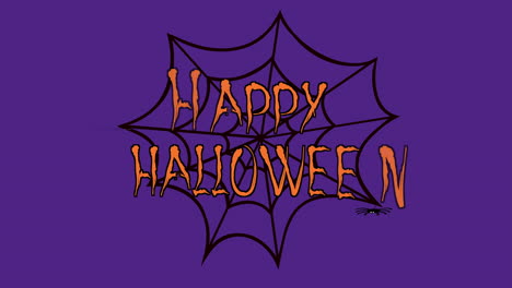 espeluznante feliz halloween atrapado dentro de la red de arañas