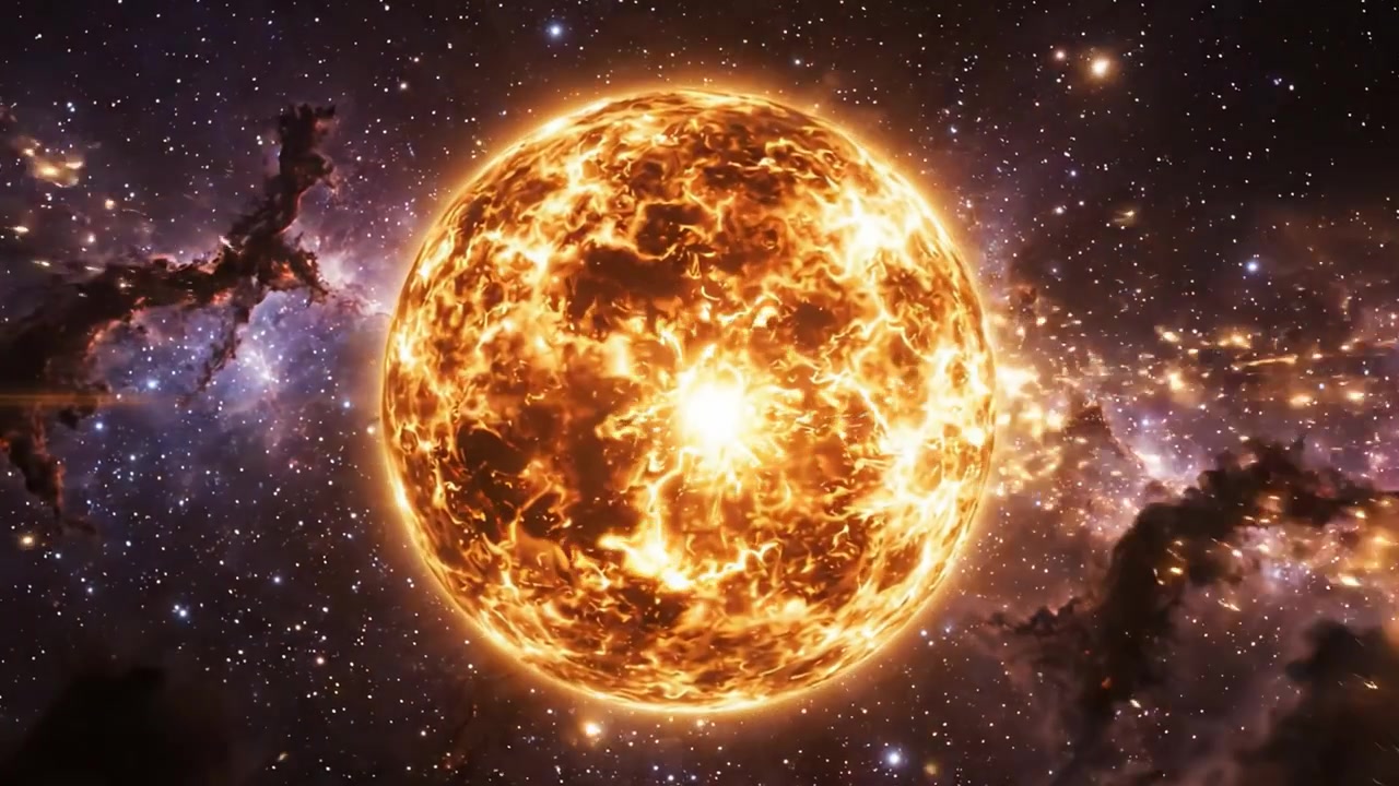 En betagende kosmisk rejse fra dybet af en levende tåge til det strålende hjerte af en flammende stjerne; vidne til de fantastiske transformationer i universet!