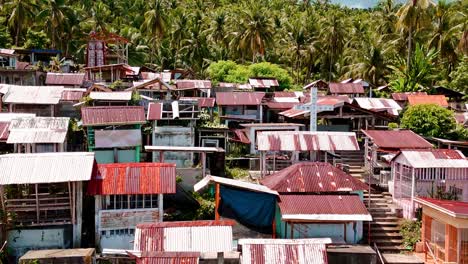 Dolly-Zoom-of-Bacuag-Catholic-Cemetery,-Surigao-Del-Norte,-Philippines