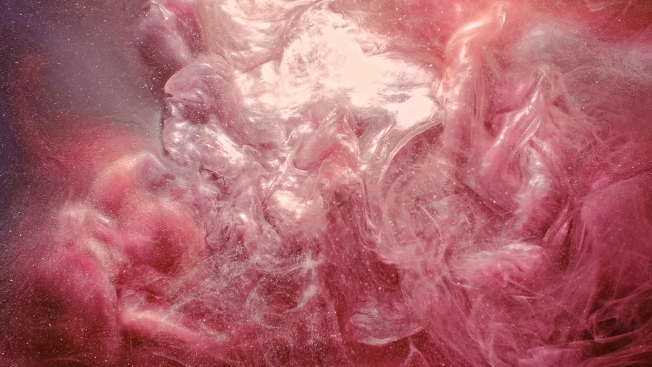 잉크 흐름 진주 폴란드 분홍색 반이는 액체 페인트