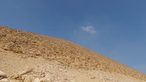 Close-up-and-details-of-Red-Pyramid-located-at-the-Dahshur-necropolis-in-Cairo,-Egypt