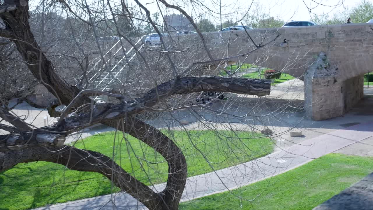 Stone Bridge in a City Park