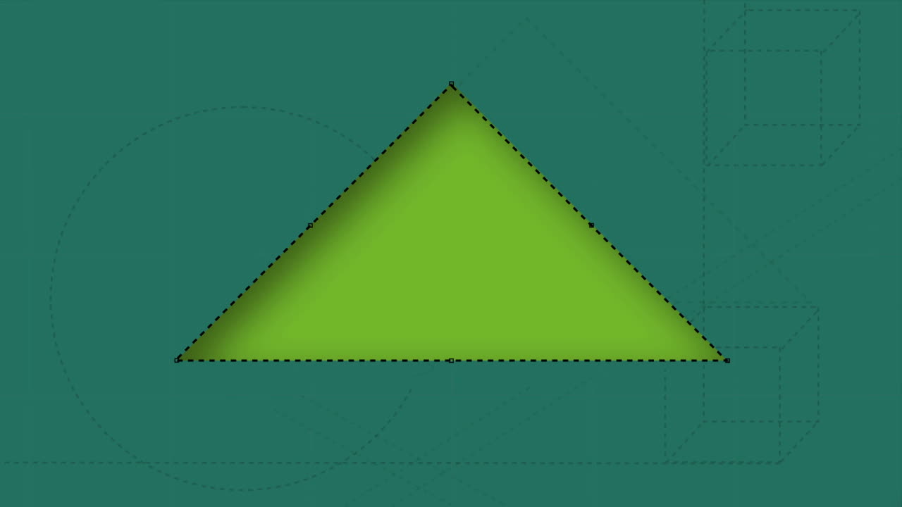 video generado digitalmente de un triángulo dibujado con un lápiz