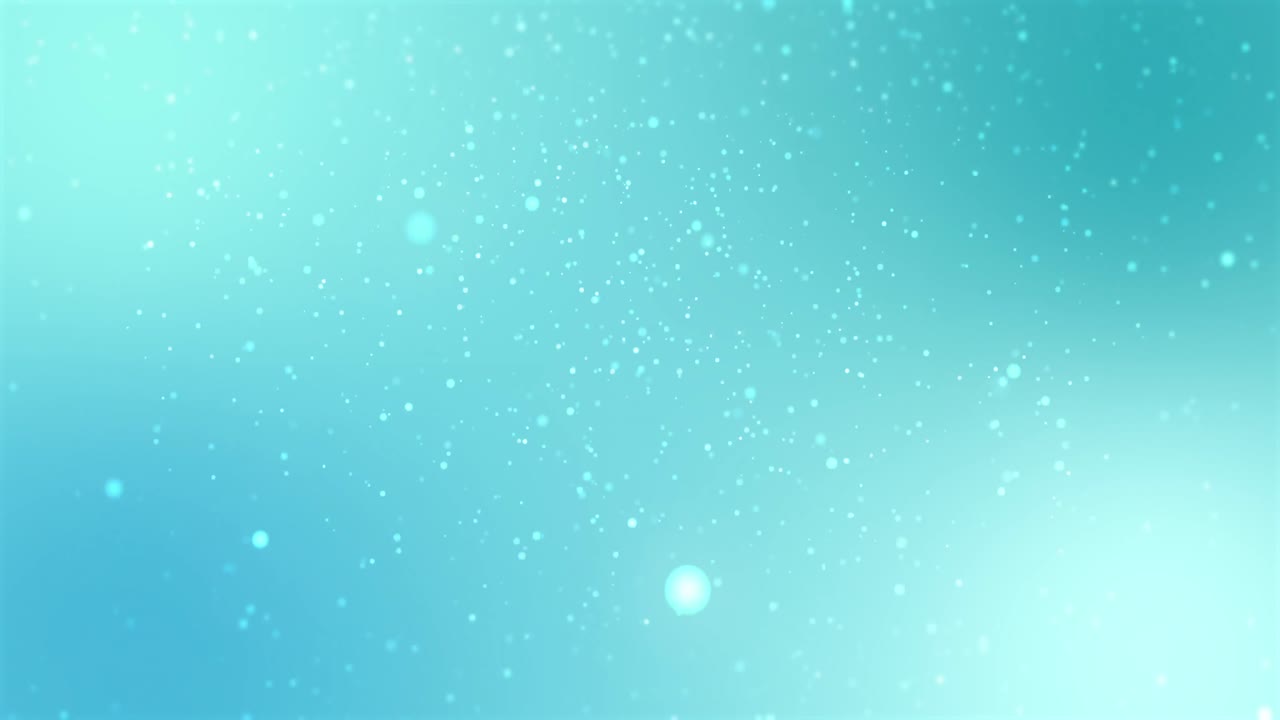투르코이즈색 배경에 떨어지는 눈송이의 애니메이션