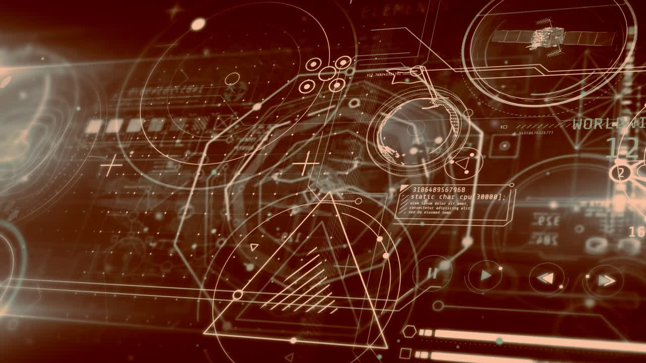 una serie de infografías abstractas sobre geolocalización y búsqueda