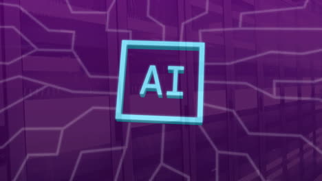 animación de un procesamiento de datos sobre una placa de circuitos informáticos