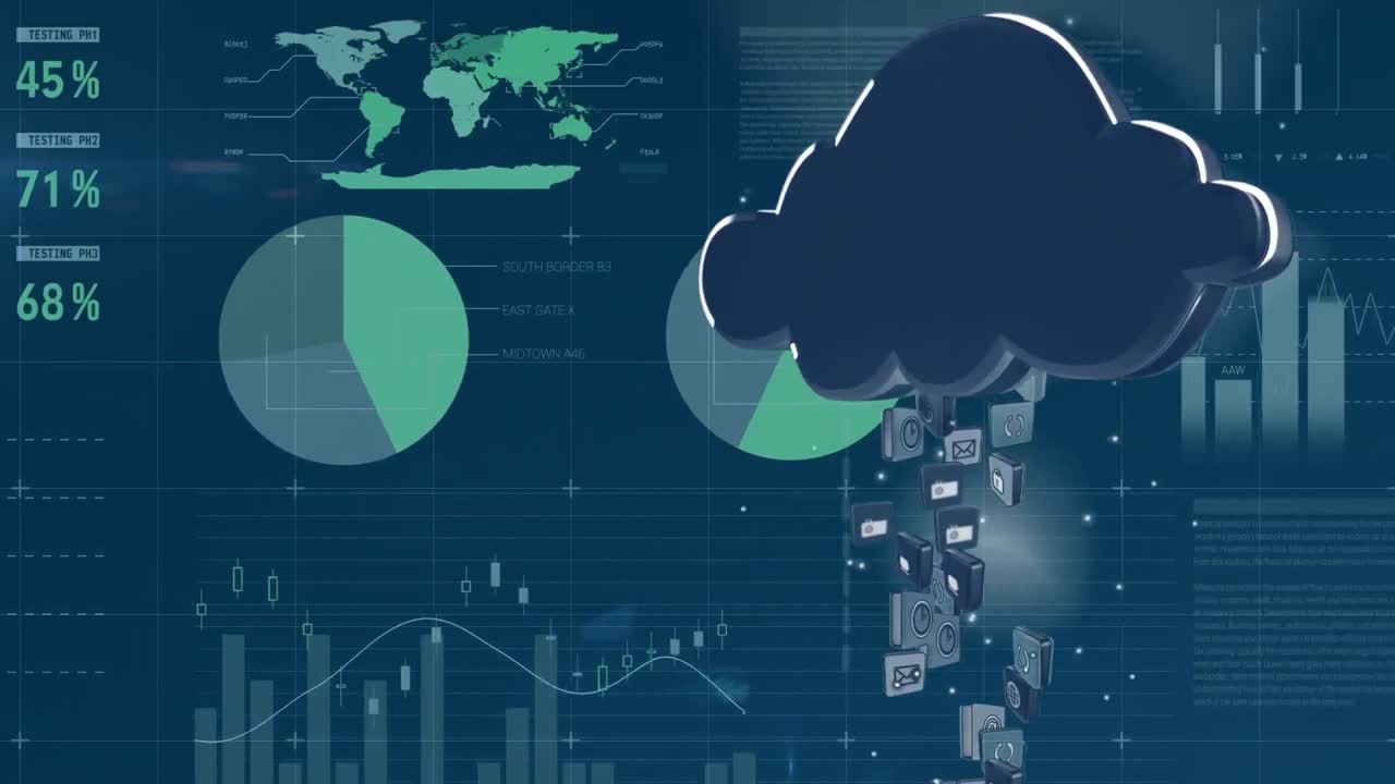 gráficos y estadísticas de absorción de nubes