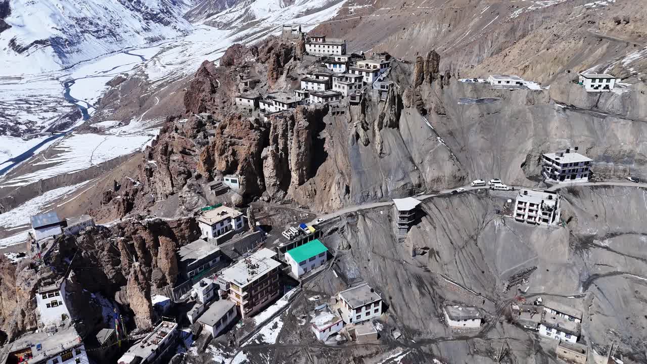 Aerial View of a Himalayan Monastery