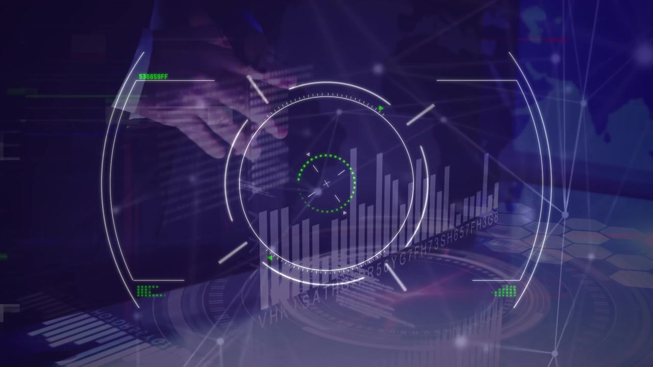 Business Professional Interacting with Digital Data Interface