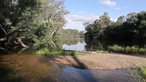a rocky river bank on the goulburn river in victoria