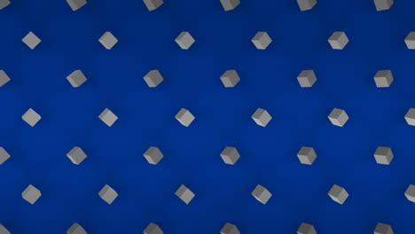 animación de formas sobre cubos que se mueven en bucle sin costuras sobre fondo azul